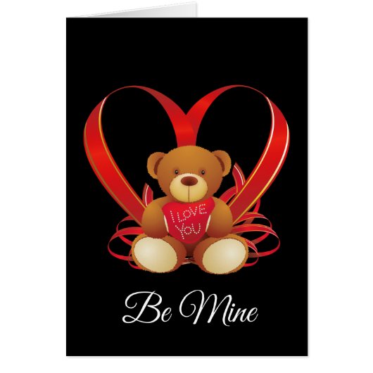 Valentine's Card Bear Be My Valentine (Vorne)