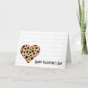 Valentine's Card - Leopard Print Heart Feiertagskarte