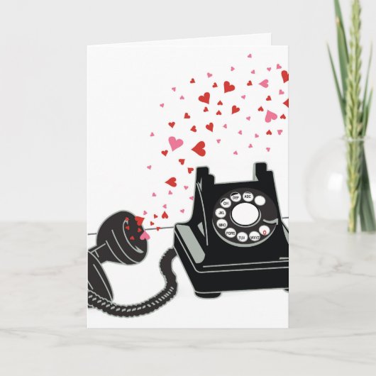 Valentine's Card - Retro Phone Feiertagskarte (Vorderseite)