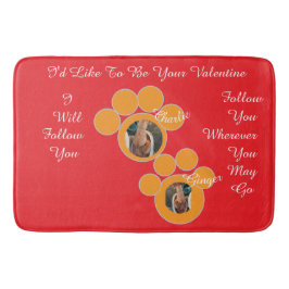 Valentine's Cat Pawprint Humor Cat Photo Badematte