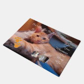 Valentine's Cat Pawprint Humor Cat Photo Fußmatte (Schrägansicht)