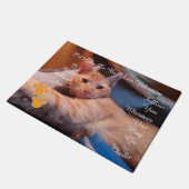 Valentine's Cat Pawprint Humor Cat Photo Fußmatte (Schrägansicht)