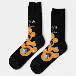 Valentine's Cat Pawprint Humor Cat Photo Socken