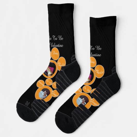 Valentine's Cat Pawprint Humor Cat Photo Socken (Links)