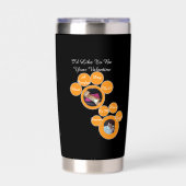 Valentine's Cat Pawprint Humor Cat Photo Thermobecher (Vorderseite)