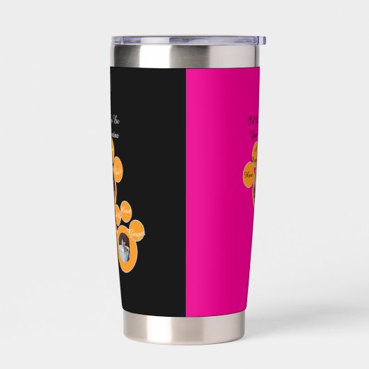 Valentine's Cat Pawprint Humor Cat Photo Thermobecher (Links)