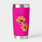 Valentine's Cat Pawprint Humor Cat Photo Thermobecher (Rückseite)