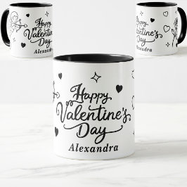 Valentines  Cherub & Romantic Doodle Personalized Tasse