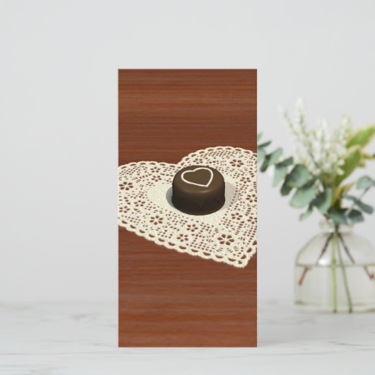 Valentines Chocolate Feiertagskarte (Stehend Vorderseite)