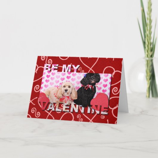 Valentines - Cockapoo - Ella and Lilo Feiertagskarte (Vorderseite)