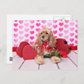 Valentines - Cocker Spaniel - Bella Feiertagspostkarte (Vorne/Hinten)