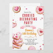 Valentine's Cookie Decorating invite Einladung (Vorne/Hinten)