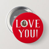Valentines Couple Heart Custom Personalisiert Foto Button (Vorne & Hinten)