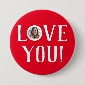 Valentines Couple Heart Custom Personalisiert Foto Button (Vorderseite)