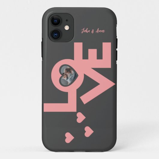 Valentines Couple Heart Custom Personalisiert Foto Case-Mate iPhone Hülle (Rückseite)