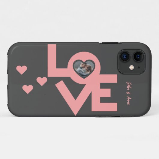 Valentines Couple Heart Custom Personalisiert Foto Case-Mate iPhone Hülle (Rückseite (Horizontal))