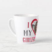 Valentines Couple Heart Custom Personalisiert Foto Milchtasse (Linke Ecke)