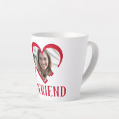 Valentines Couple Heart Custom Personalisiert Foto Milchtasse (Rechte Ecke)