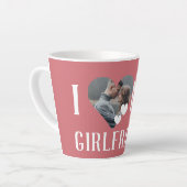 Valentines Couple Heart Custom Personalisiert Foto Milchtasse (Linke Ecke)