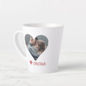 Valentines Couple Heart Custom Personalisiert Foto Milchtasse (Linke Ecke)