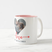 Valentines Couple Heart Custom Personalisiert Foto Zweifarbige Tasse (VorderseiteRechts)