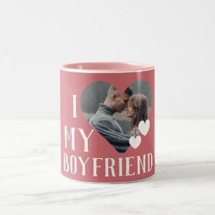 Valentines Couple Heart Custom Personalisiert Foto Zweifarbige Tasse