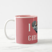 Valentines Couple Heart Custom Personalisiert Foto Zweifarbige Tasse (Links)