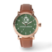 Valentines Couple names Men Women Lovers Wedding Armbanduhr (Vorderseite)