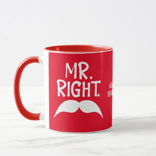 Valentines Couples Mr Right Couple Matching Tasse (Links)