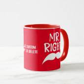 Valentines Couples Mr Right Couple Matching Tasse (VorderseiteRechts)