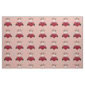 Valentine's Cow & Red Heart Brown Stoff (Fat Quarter (45,7 x 55,9 cm))