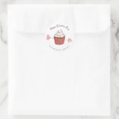 Valentine's Cupcake Heart & Arrow Runder Aufkleber (Tasche)