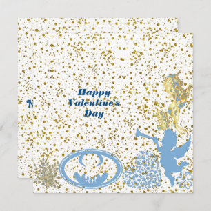 Valentines Cupid Blue Gold Sparkasse Romantische N