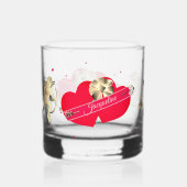 Valentine's Cupid & Hearts  Whiskyglas (Vorderseite)