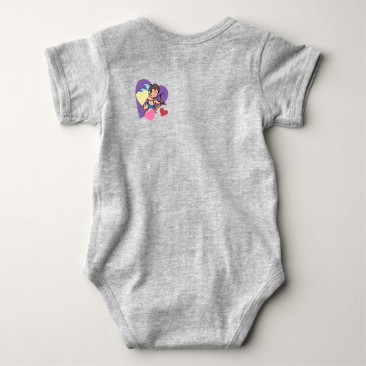 Valentines Cupid Niedlich Name Süße Liebe Herz Baby Strampler (Rückseite)