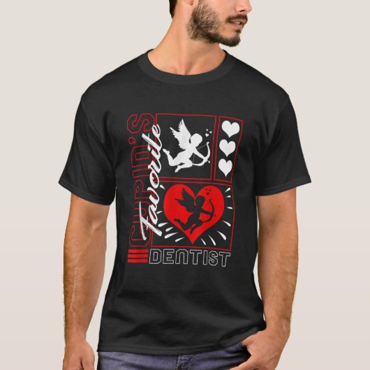 Valentines Cupids Lieblings-Zahnarzt Herz Dental H T-Shirt (Vorderseite)