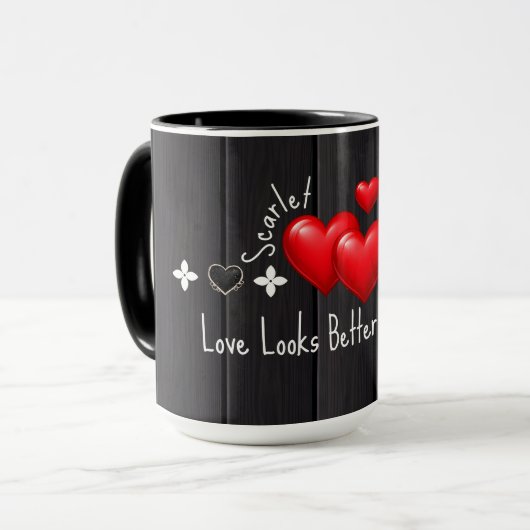 Valentines Custom Name Mugs and Quotes coffee mugs Tasse (Vorderseite Links)