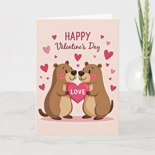 Valentines Cute Bear Couple Love Card Karte (Vorderseite)