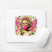 Valentines Cute Cupid Heart Angel Love Holiday Com Mousepad (Mit Mouse)