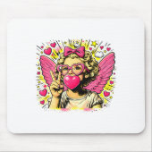 Valentines Cute Cupid Heart Angel Love Holiday Com Mousepad (Vorne)