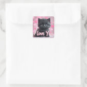 Valentines Cute Kitten  Stickers (Tasche)