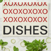 VALENTINE'S DAHUGS AND KISSES KÜCHE DISH TOWEL HANDTUCH (Gefaltet)