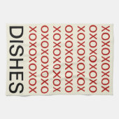 VALENTINE'S DAHUGS AND KISSES KÜCHE DISH TOWEL HANDTUCH (Horizontal)