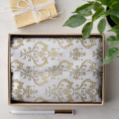 Valentine's Damask von elegantem Weiß- und Goldher Seidenpapier (Geschenk)
