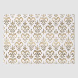 Valentine's Damask von elegantem Weiß- und Goldher Seidenpapier