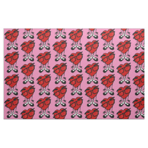 VALENTINE'S DARED HEART GRAPHIC PINK FABRIC STOFF