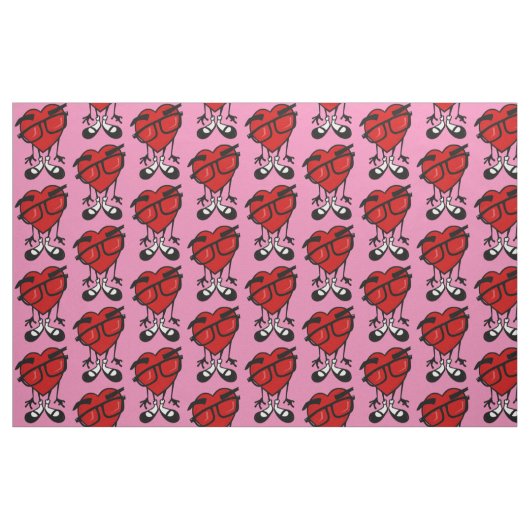 VALENTINE'S DARED HEART GRAPHIC PINK FABRIC STOFF (Yard (91,4 cm))