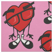 VALENTINE'S DARED HEART GRAPHIC PINK FABRIC STOFF (Muster)