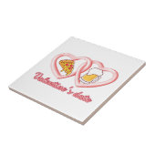 Valentine's Date Pizza Beer Fliese (Seite)