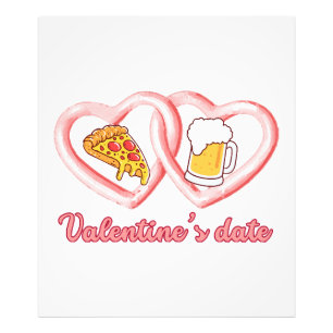 Valentine's Date Pizza Beer Fotodruck